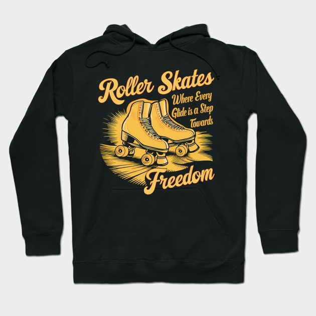 Orange and Black Roller Skates: A Symbol of Freedom and Joy Hoodie by PopArtyParty